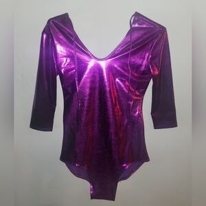 Amscan Metallic / Neon Purple Bodysuit